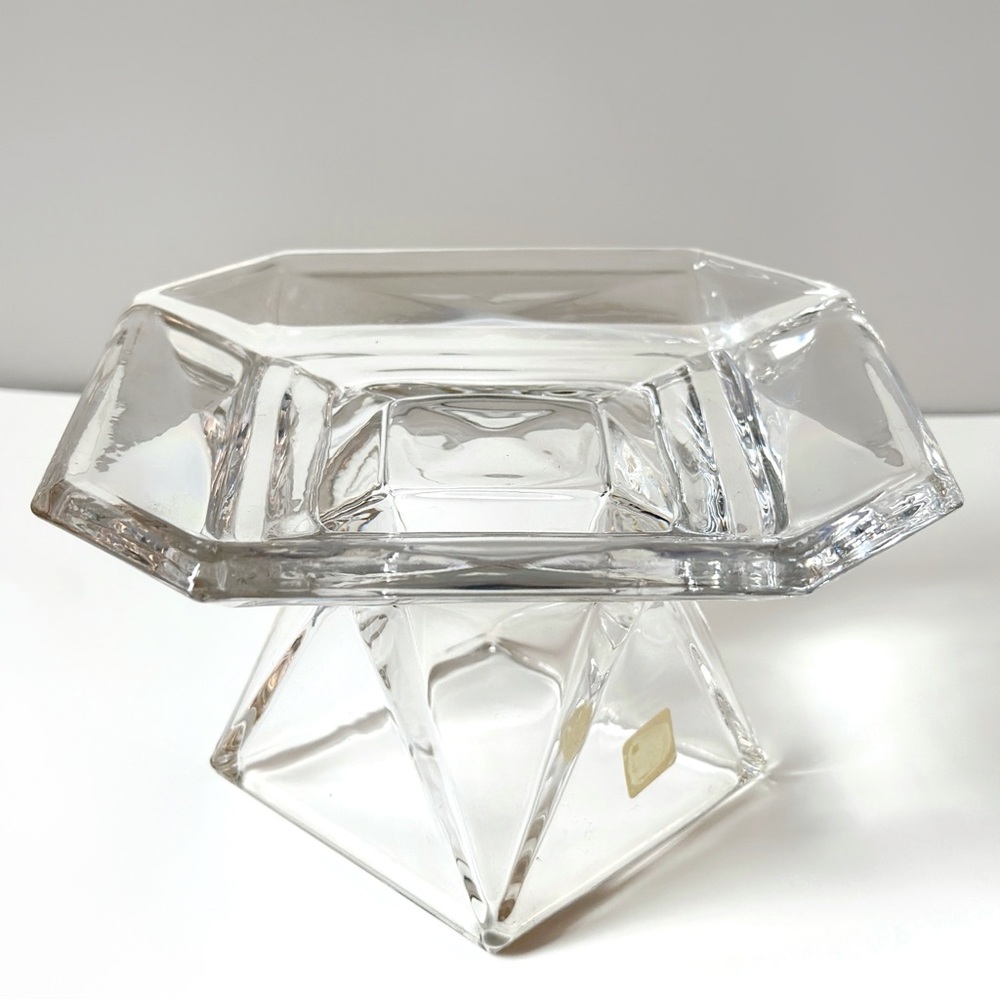 Partylite Discover Pillar Holder RETIRED Faceted Glass Beautiful P8163